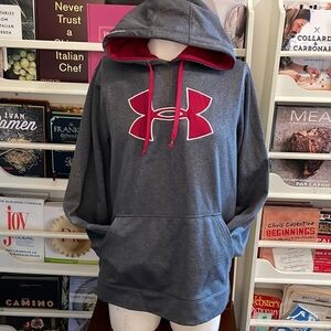 EUC Under Armour Grey/Deep Red Hoodie